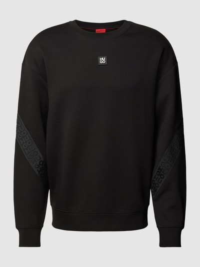 HUGO Sweatshirt mit Label-Patch Modell 'Dettles' Black 2