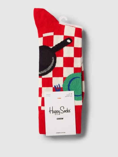 Happy Socks Socken mit Allover-Print Modell 'Early Bird' Rot 3