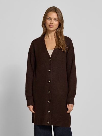 Christian Berg Woman Cardigan mit V-Ausschnitt und Knopfleiste Schoko 4
