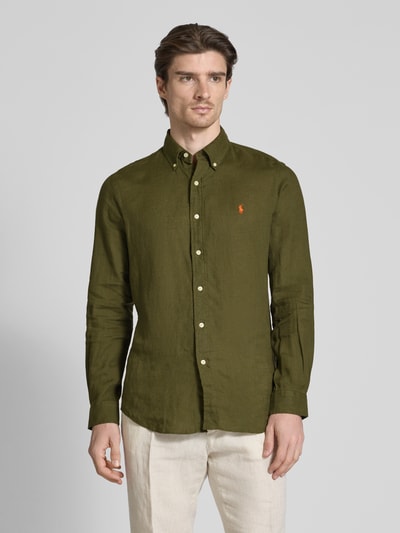 Polo Ralph Lauren Vrijetijdsoverhemd met labelstitching Olijfgroen - 4