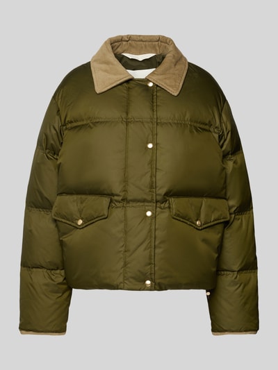 Marc O'Polo Regular Fit Daunenjacke mit Umlegekragen aus Cord Khaki 2
