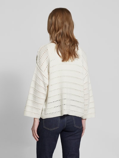 Smith and Soul Sweter z dzianiny z ażurowym wzorem Złamany biały 5