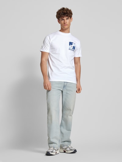 Ellesse T-shirt met labelprint, model 'IMPRONTA' Lila - 1