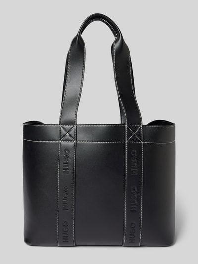 HUGO Torba shopper z wyhaftowanymi logo Czarny 2