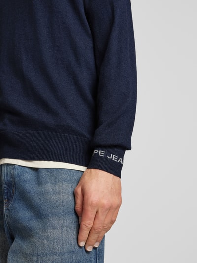 Pepe Jeans Strickpullover mit Rundhalsausschnitt Modell 'Andre' Blau 3