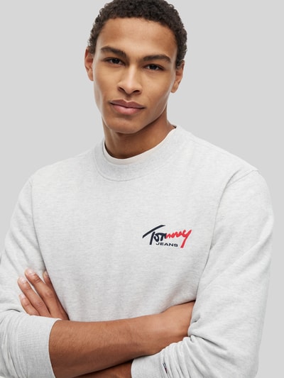 Tommy Jeans Bluza dresowa z czystej bawełny, krój regular fit Jasnoszary melanż 3