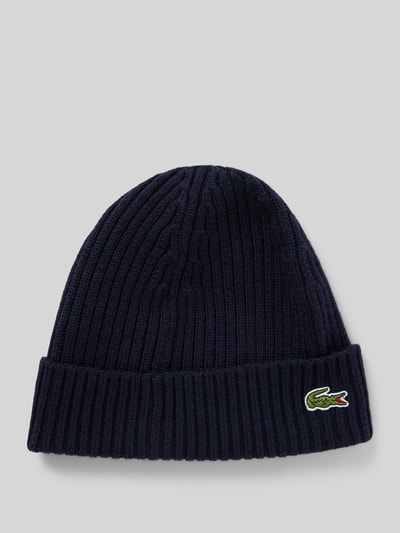 Lacoste Czapka beanie z imitacji dzianiny Granatowy 1