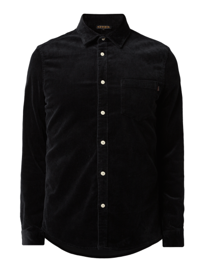 REVIEW Slim Fit Cordhemd mit Stretch-Anteil Schwarz 2