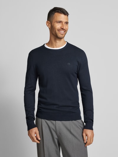 Lindbergh Gebreide pullover met ribboorden Marineblauw - 4