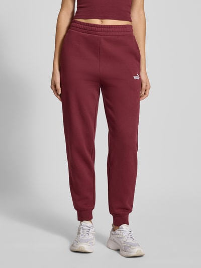 PUMA Slim fit sweatpants met labelstitching Bordeaux - 4