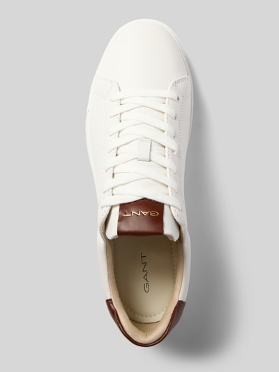 Produktfoto, Sneaker aus echtem Rindsleder Modell 'McJulien' von GANT, Herren Sneaker von GANT, weiß mit braunen Details, glatte Oberfläche, Draufsicht