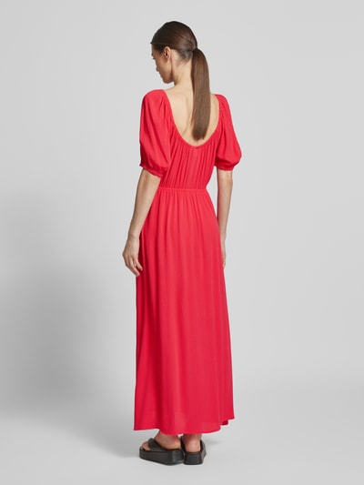 ICHI Midikleid aus Viskose mit V-Ausschnitt Modell 'MARRAKECH' Pink 5