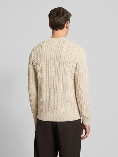 Jack & Jones Premium Gebreide pullover met structuurmotief, model 'SEAN' Offwhite gemêleerd - 5