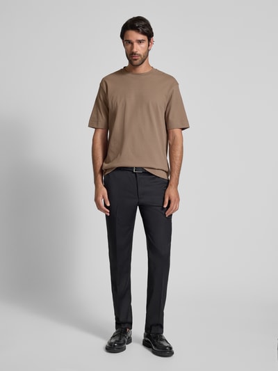 Emporio Armani T-Shirt mit Logo-Stitching und Rundhalsausschnitt Taupe 1