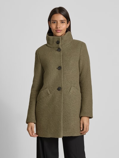 Fuchs Schmitt Lange jas met opstaande kraag en steekzakken Olijfgroen - 4