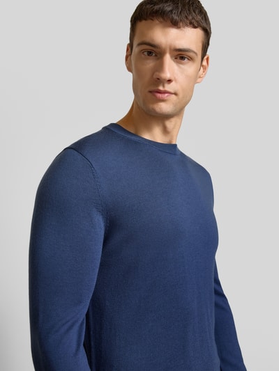 SELECTED HOMME Strickpullover mit gerippten Abschlüssen Modell 'TRAY' Blau 3