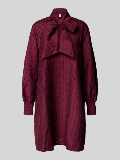 YAS Knielange jurk met stitchingdetails, model 'JULINA' Bordeaux - 2