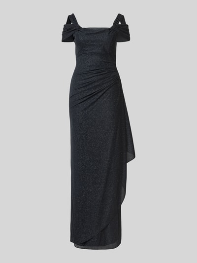Produktfoto, Empire Abendkleid aus Chiffon von Vera Mont in dunklem Farbton, schimmernde Oberfläche, schlanke Silhouette, Damen Abendkleid.