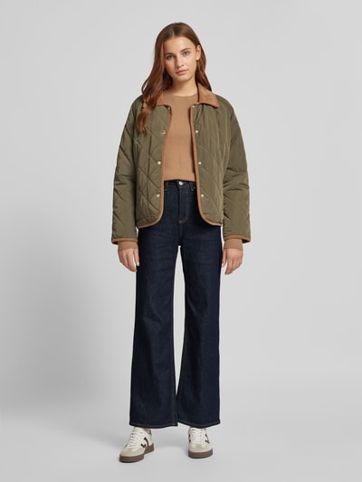 Vero Moda Wide Fit High Rise Jeans aus Baumwoll-Mix mit Kontrastnähten Modell 'TESSA' Dunkelblau 1