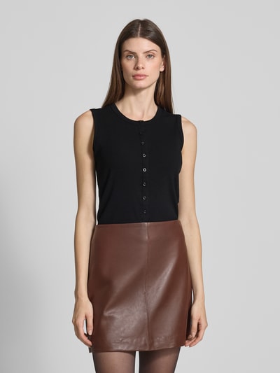 GAP Top met bandjes in riblook met knoopsluiting Zwart - 4