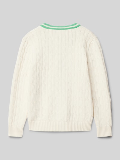 Polo Ralph Lauren Teens Cardigan mit Zopfmuster Ecru 3