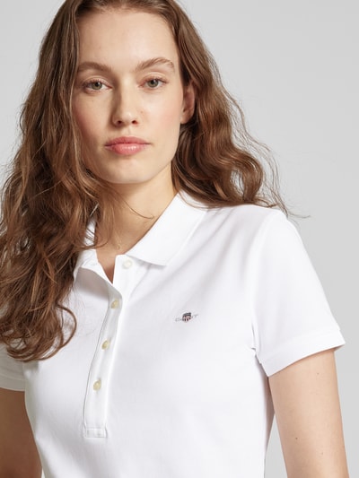 Gant Koszulka polo o kroju slim fit z wyhaftowanym logo Biały 3