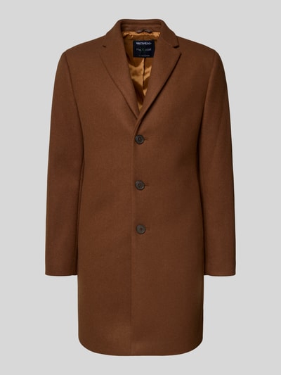MCNEAL Lange jas van wolmix met reverskraag Donkerbruin - 2