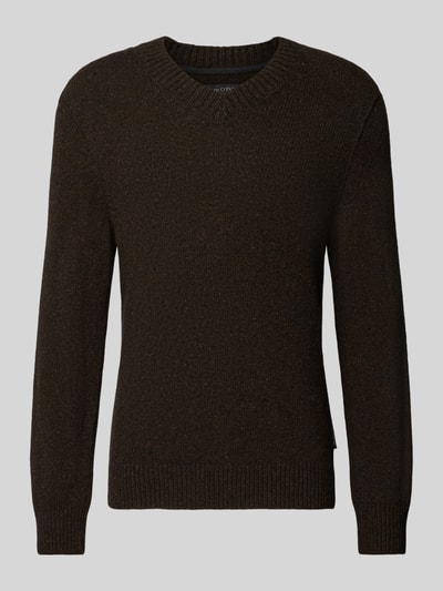 Marc O'Polo Regular Fit Strickpullover aus Woll-Mix Dunkelbraun 2