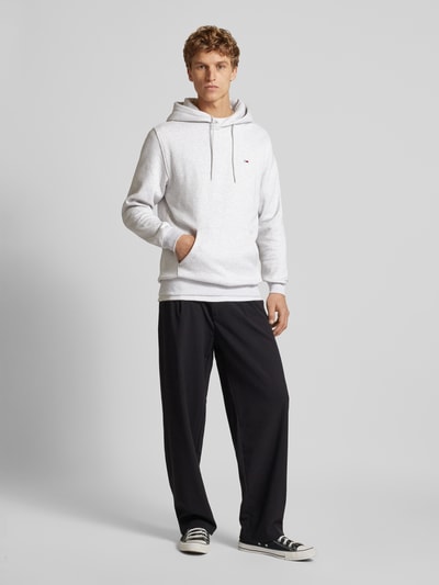 Tommy Jeans Regular fit hoodie met labelstitching Lichtgrijs gemêleerd - 1