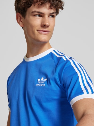adidas Originals T-shirt met labelstitching, model '3-STRIPES' Blauw - 3