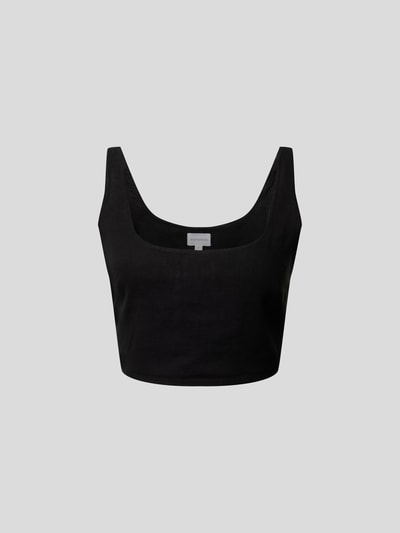 Honorine Crop Top aus Leinen Schwarz 2