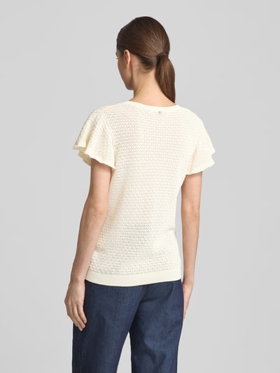 MOS MOSH T-shirt z imitacji dzianiny model ‘GANNA’ Écru 5