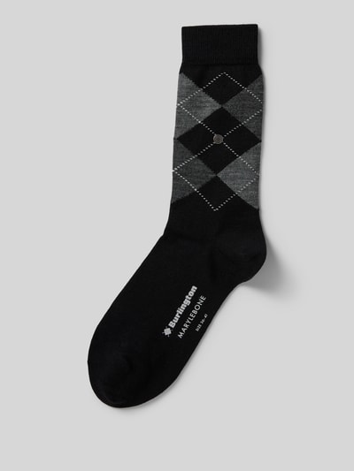 Burlington Socken aus Schurwoll-Mix Modell 'Marylebone' Black 1