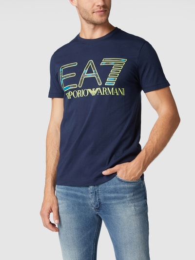 EA7 Emporio Armani T-Shirt mit Label-Print Marine 4