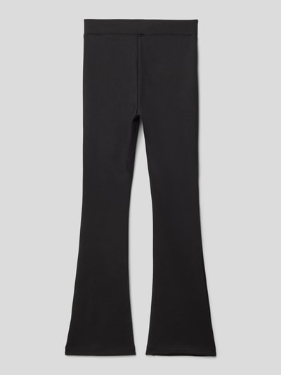 Only Flared fit stoffen broek met elastische band Zwart - 3