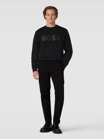 BOSS Bluza z wyhaftowanym logo model ‘Soleri’ Czarny 1