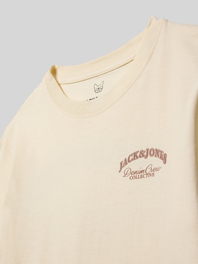 Jack & Jones T-shirt met labelprint Offwhite - 2