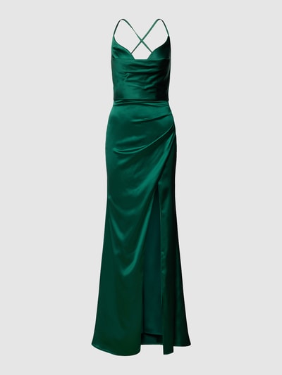 Luxuar Abendkleid mit Wasserfall-Ausschnitt Smaragd 2