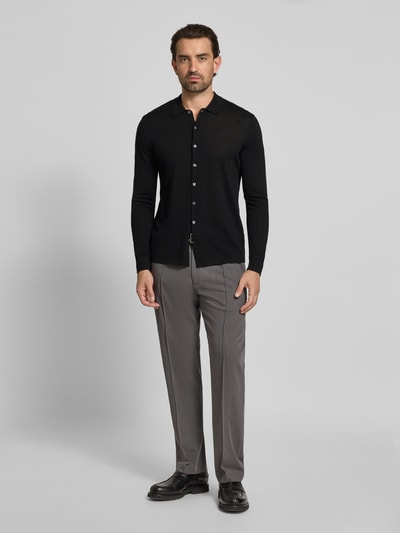 Christian Berg Men Wolljacke mit Kentkragen Black 1