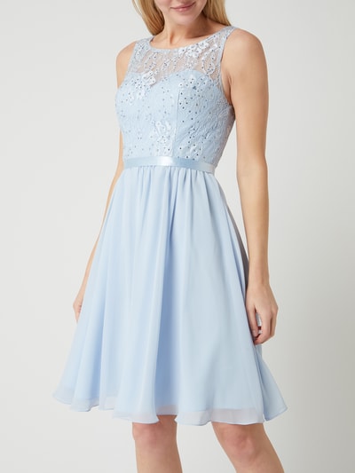 Luxuar Abendkleid mit Ziersteinbesatz Hellblau 4