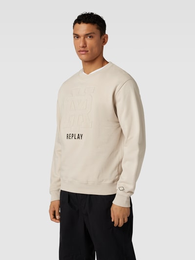 Replay Sweatshirt mit Label-Detail Ecru 4