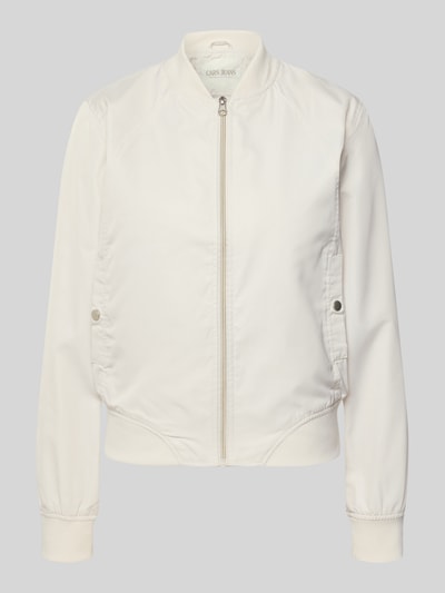 Produktfoto, Regular Fit Jacke mit Stehkragen Modell 'Zaymi' von CARS JEANS in Creme, glatte Oberfläche, Reißverschluss, Eingrifftaschen, elastische Abschlüsse