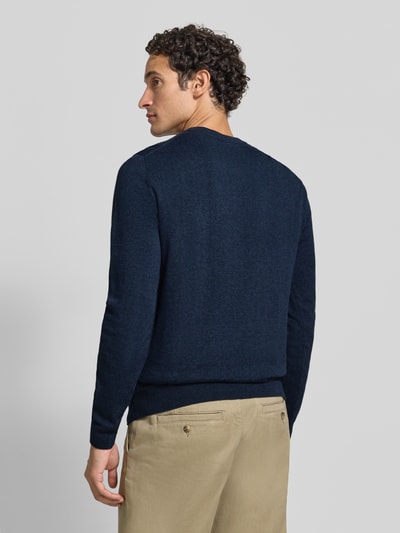 MCNEAL Strickpullover aus Baumwoll-Kaschmir-Mix mit Rundhalsausschnitt Dunkelblau Melange 5
