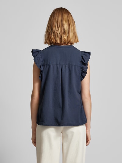 mbyM Blouse met V-hals, model 'Gemala' Marineblauw - 5