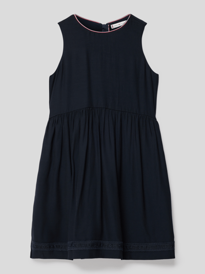 Tommy Hilfiger Teens Kleid mit Spitzenbesatz mit Label-Details Marineblau 1