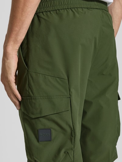 BOSS Green Bermuda met elastische band en cargozakken Donkergroen - 3