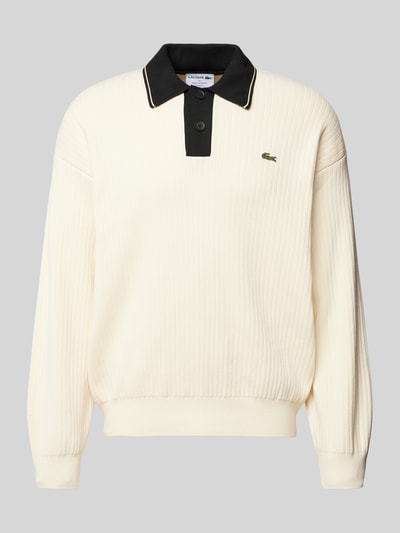 Lacoste Strickpullover mit Umlegekragen Offwhite 2