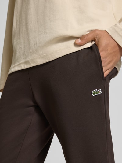 Lacoste Regular fit sweatpants van katoenmix Donkerbruin - 3