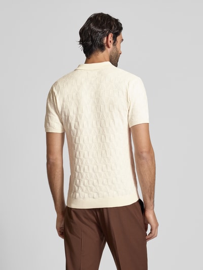 MCNEAL Regular fit gebreide polo met knoopsluiting Ecru - 5