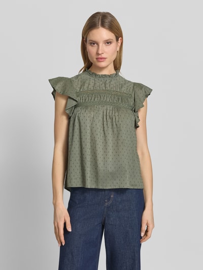 VERO MODA Regular Fit Blusentop aus reiner Baumwolle Modell 'TRINE' Schilf 4